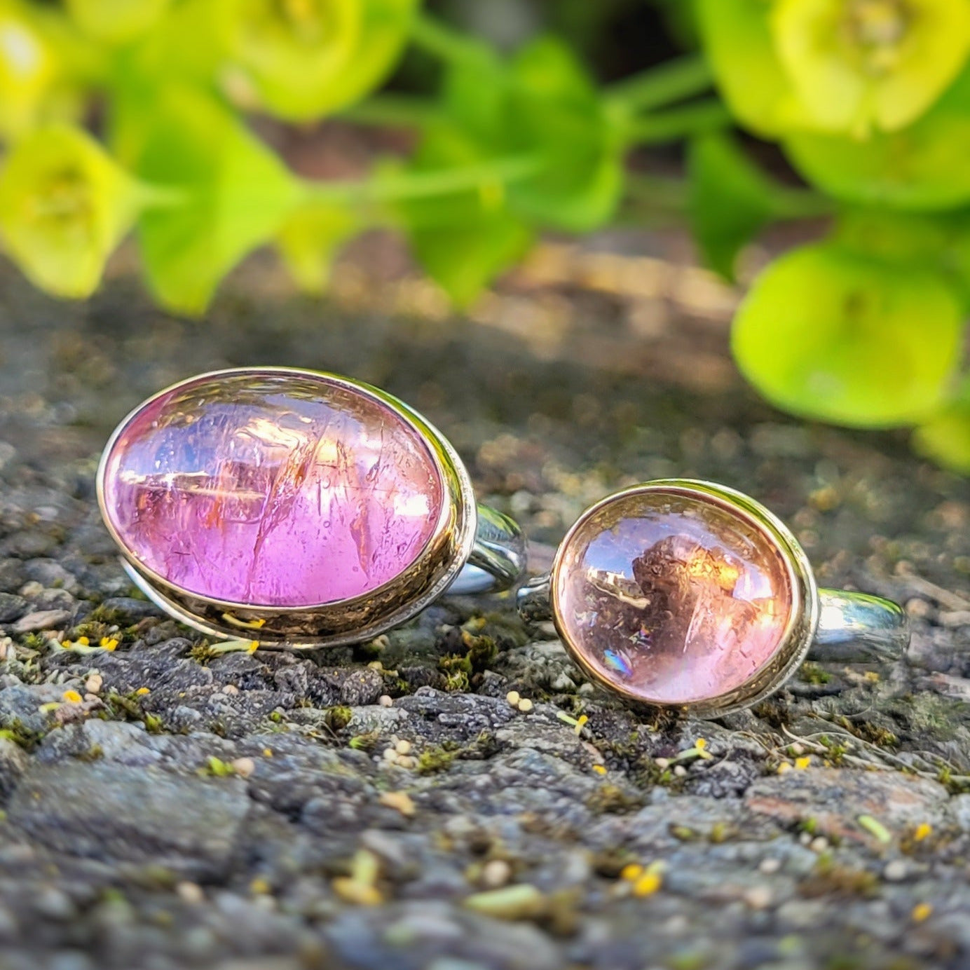 Tourmaline Pêche Or 750 et Argent 925 millièmes