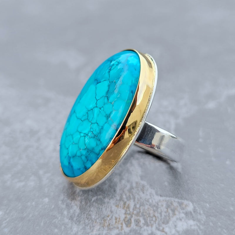 Turquoise Or 750 millième et Argent 925