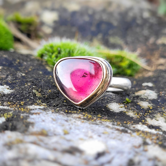 Tourmaline Or jaune 750 et Argent 925 millièmes