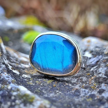 Labradorite Or jaune 750 et Argent 925 millièmes