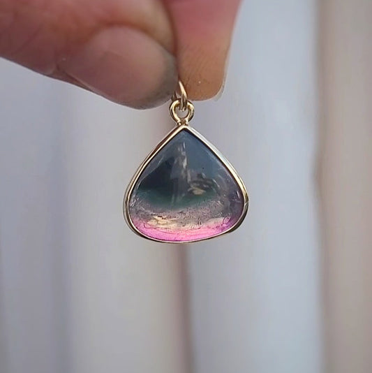 Tourmaline Or jaune 750 et Argent 925 millièmes