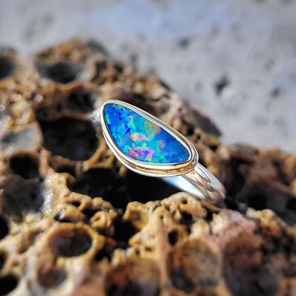 Opale d'Australie Or jaune 750 et Argent 925 millièmes