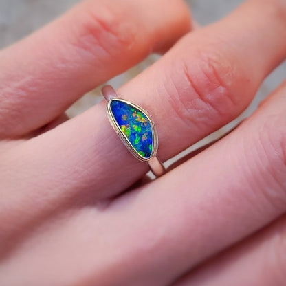 Opale d'Australie Or jaune 750 et Argent 925 millièmes