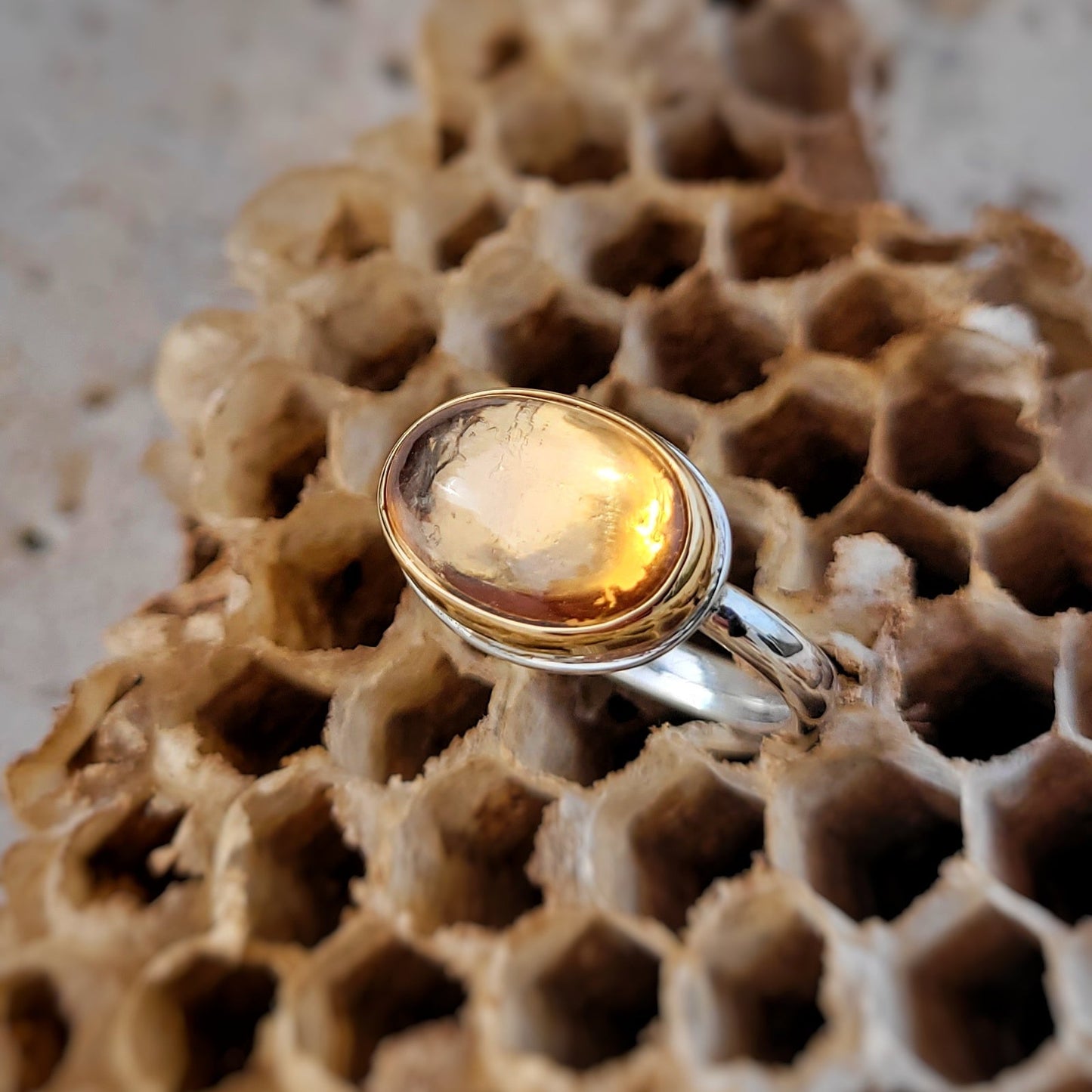 Grenat spessartite Or jaune 750 et Argent 925 millièmes