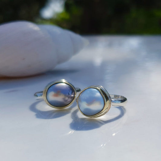 Perle de Tahiti Or jaune 585 millième et Argent 925