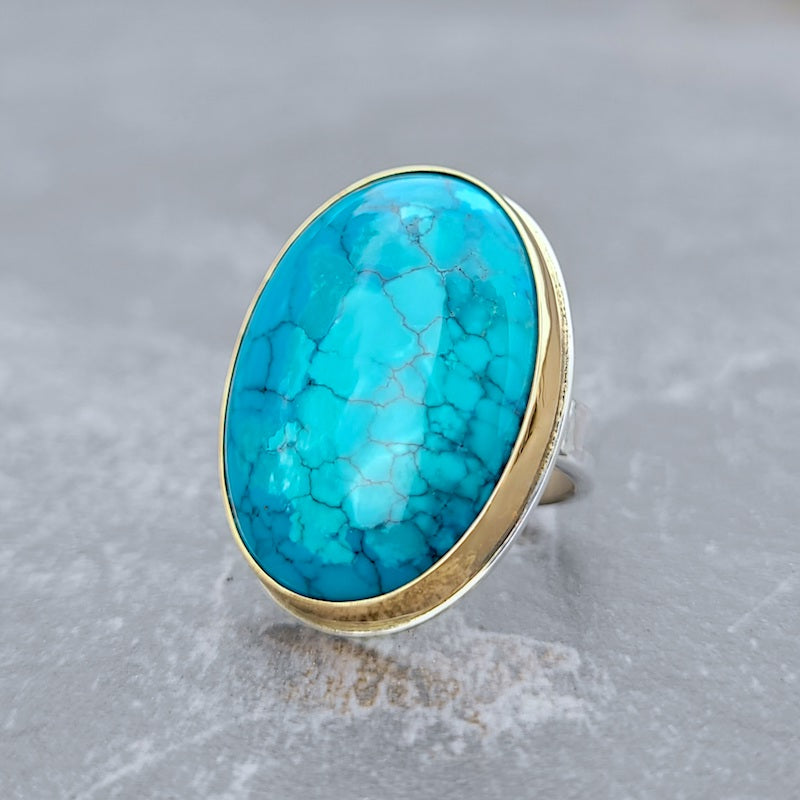 Turquoise Or 750 millième et Argent 925