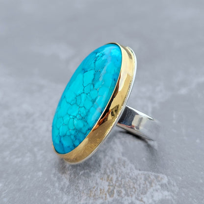 Turquoise Or 750 millième et Argent 925