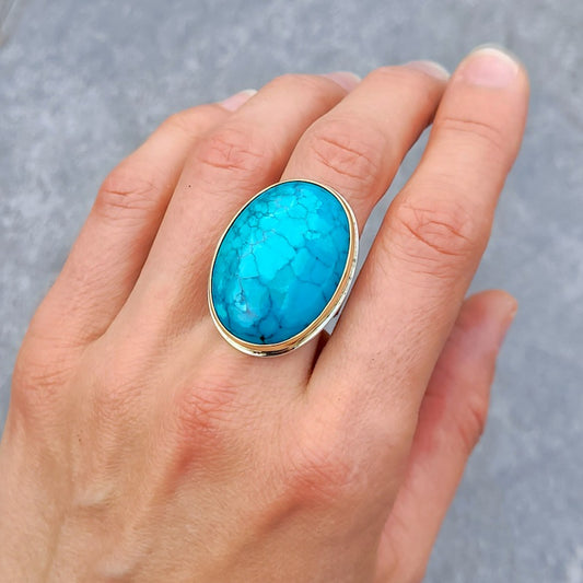 Turquoise Or 750 millième et Argent 925