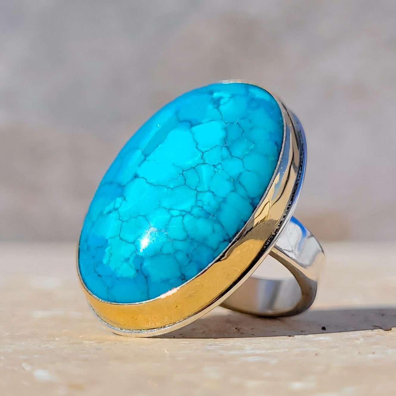 Turquoise Or 750 millième et Argent 925