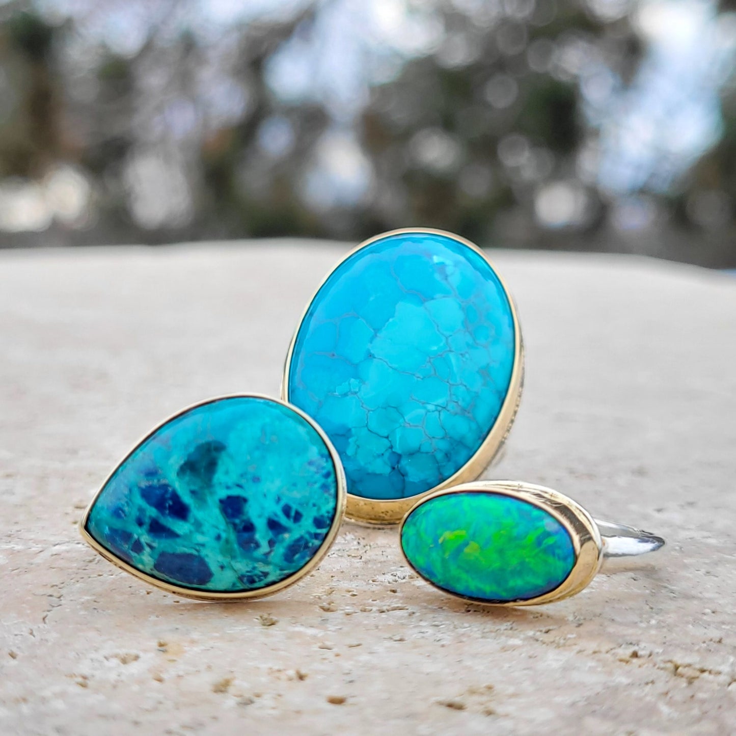 Turquoise Or 750 millième et Argent 925