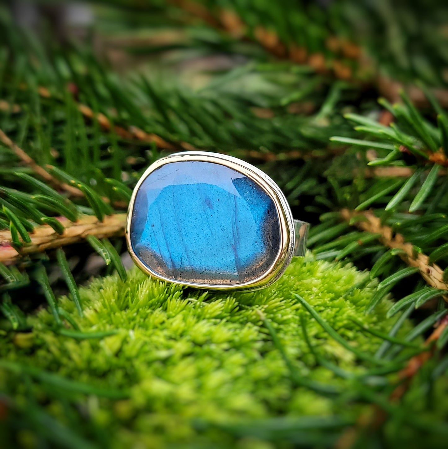 Labradorite Or jaune 750 et Argent 925 millièmes