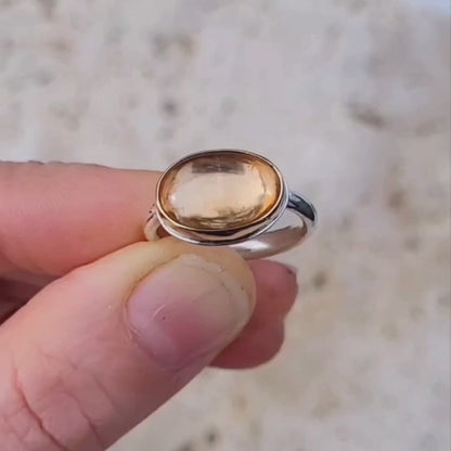 Grenat spessartite Or jaune 750 et Argent 925 millièmes