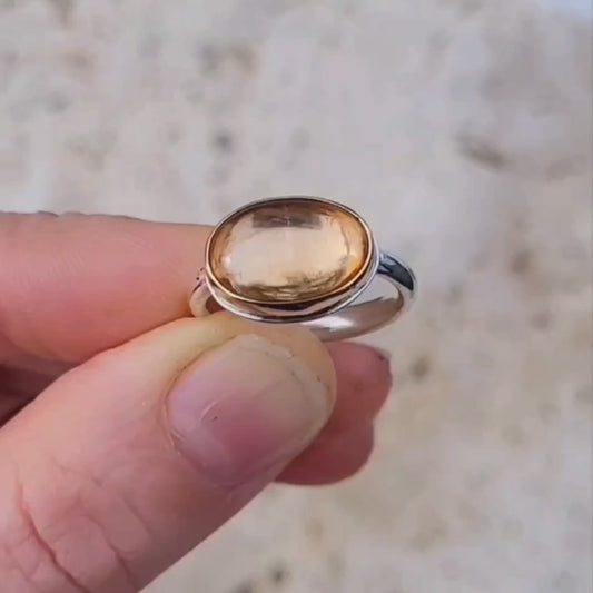 Grenat spessartite Or jaune 750 et Argent 925 millièmes