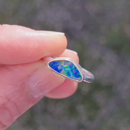 Opale d'Australie Or jaune 750 et Argent 925 millièmes