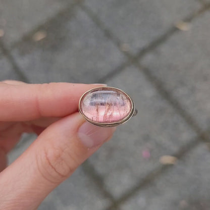 Tourmaline Bicolore Or jaune 585 millième et Argent 925