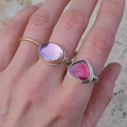 Tourmaline Or jaune 750 et Argent 925 millièmes