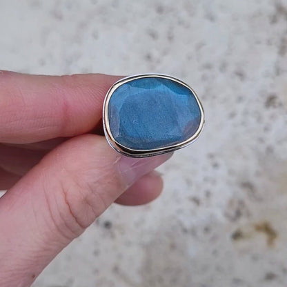 Labradorite Or jaune 750 et Argent 925 millièmes