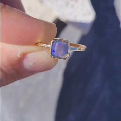 Opale cristal d'Australie Or jaune 750 et Argent 925 millièmes